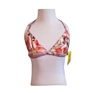 PAN DULCE Women's Floral Bikini Top Size 11/12